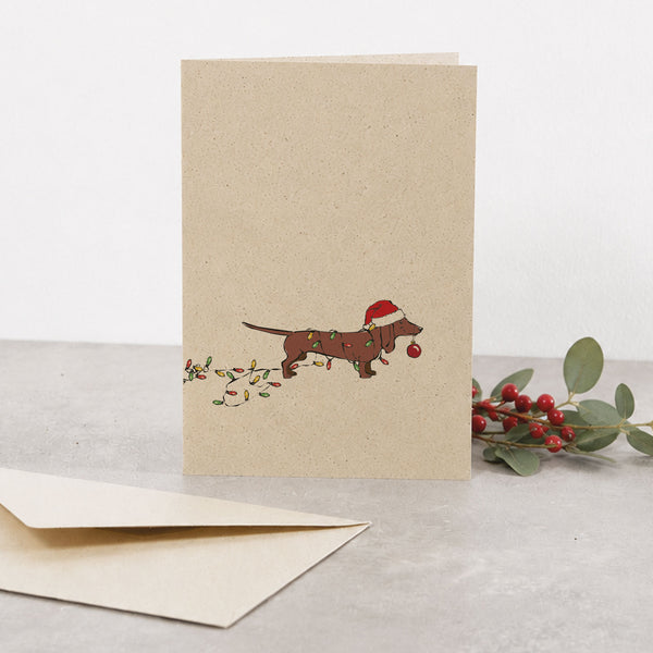 Klappkarte "Weihnachtsdackel"