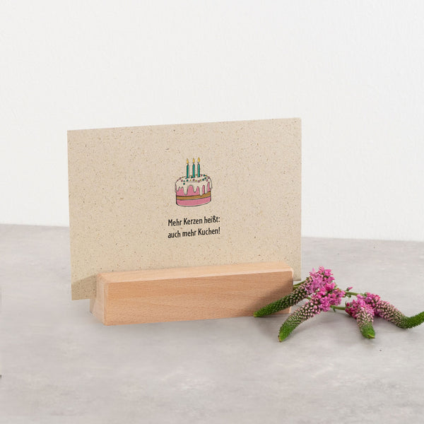 Postkarte "Mehr Kerzen heißt: auch mehr Kuchen!"