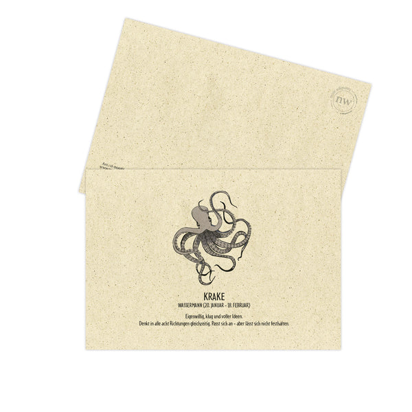 Postkarte "Krake", Wassermann