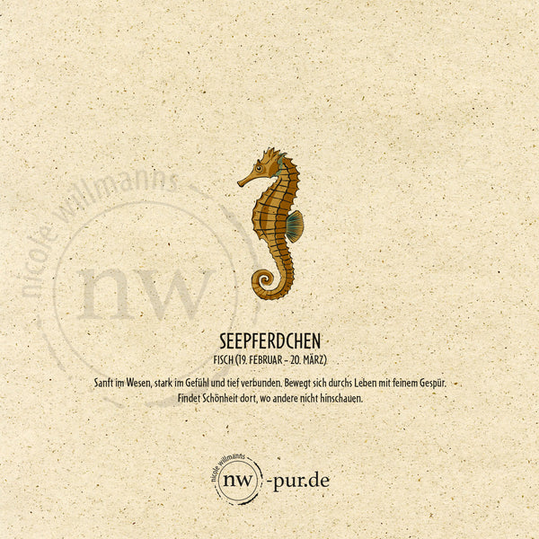 Postkarte "Seepferdchen", Fisch