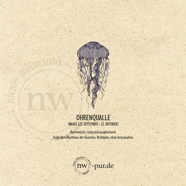 Postkarte "Qualle", Waage