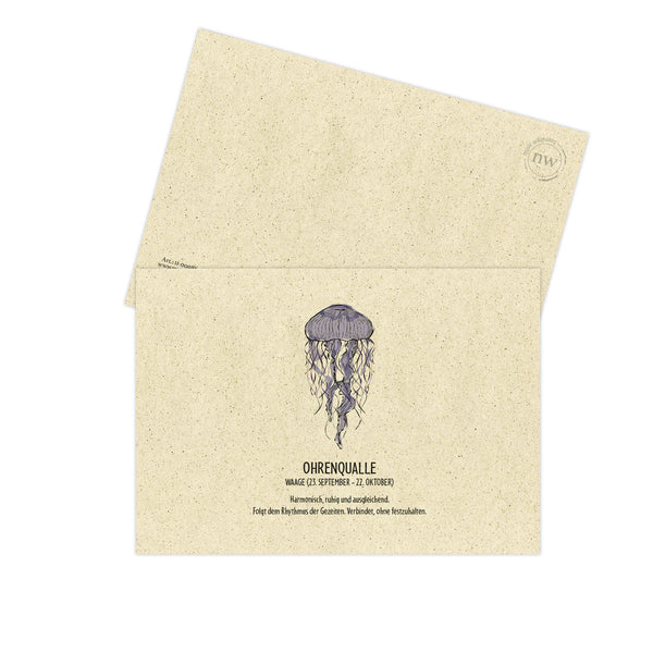 Postkarte "Qualle", Waage