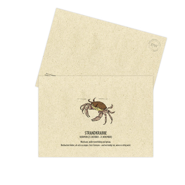 Postkarte "Strandkrabbe", Skorpion