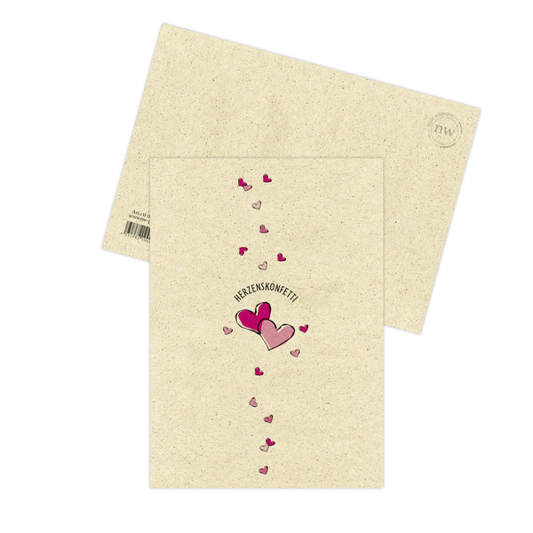 Postkarte "Herzenskonfetti", Konfetti Herzen