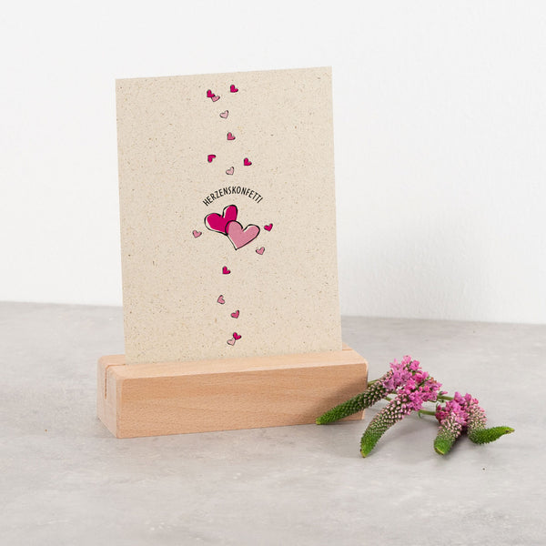 Postkarte "Herzenskonfetti", Konfetti Herzen