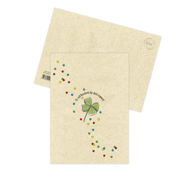 Postkarte "Es soll Konfetti für dich regnen", Konfetti