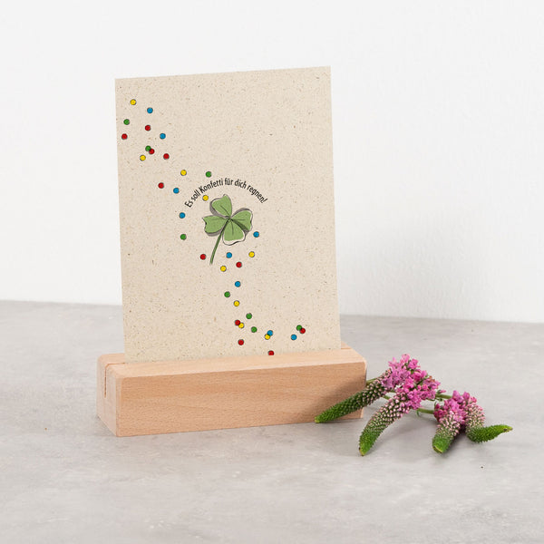 Postkarte "Es soll Konfetti für dich regnen", Konfetti