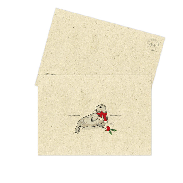 Postkarte Weihnachtsrobbe