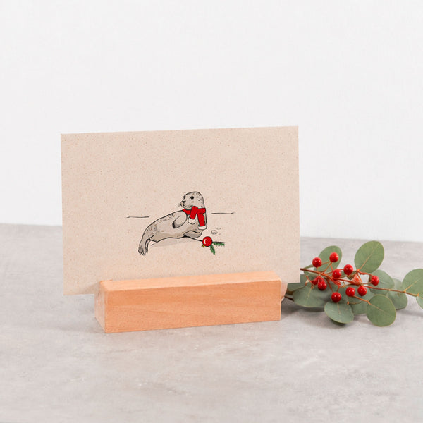 Postkarte Weihnachtsrobbe