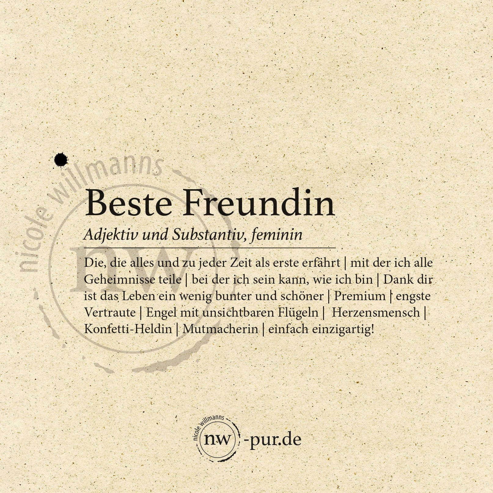 Postkarte "Beste Freundin"
