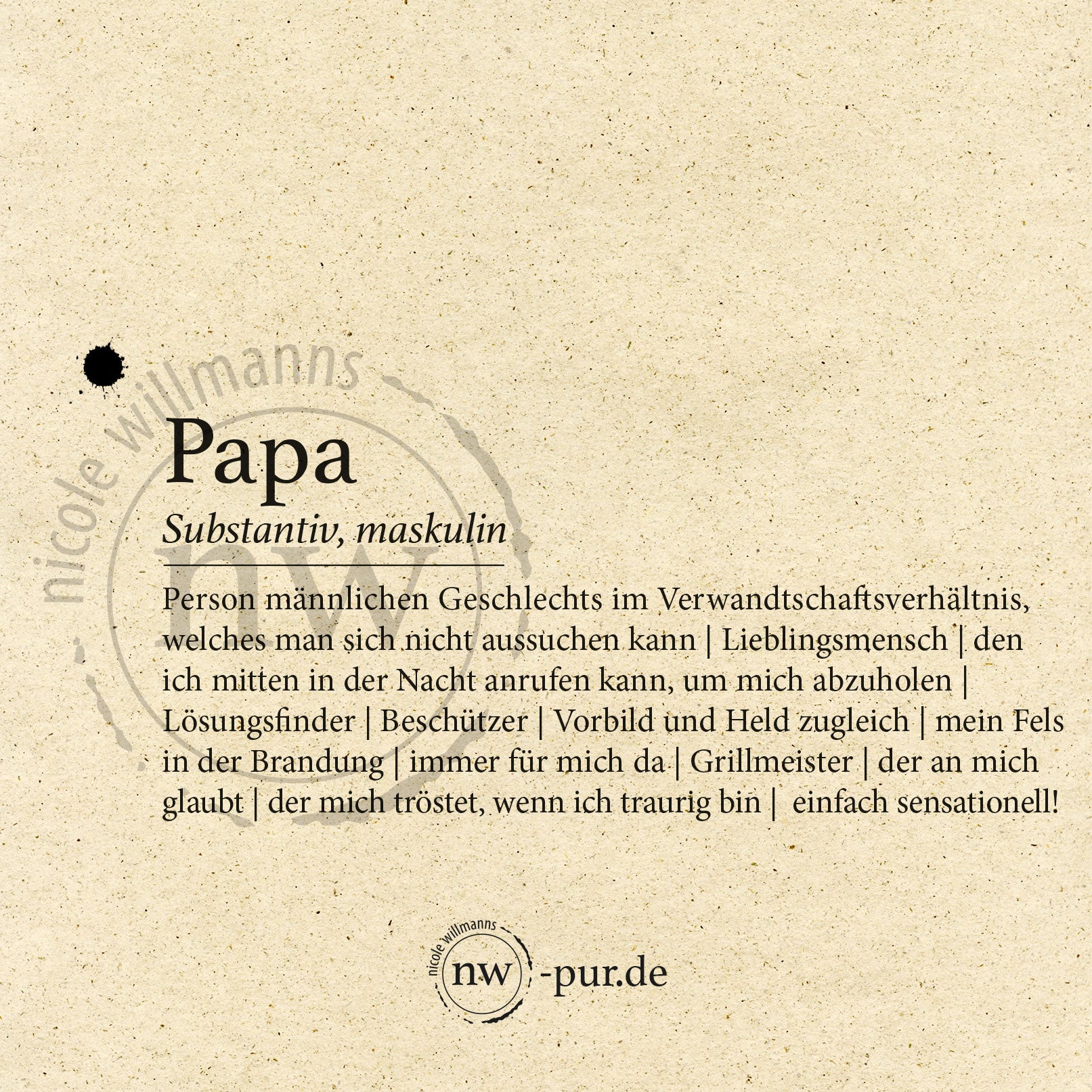 Postkarte "Papa"
