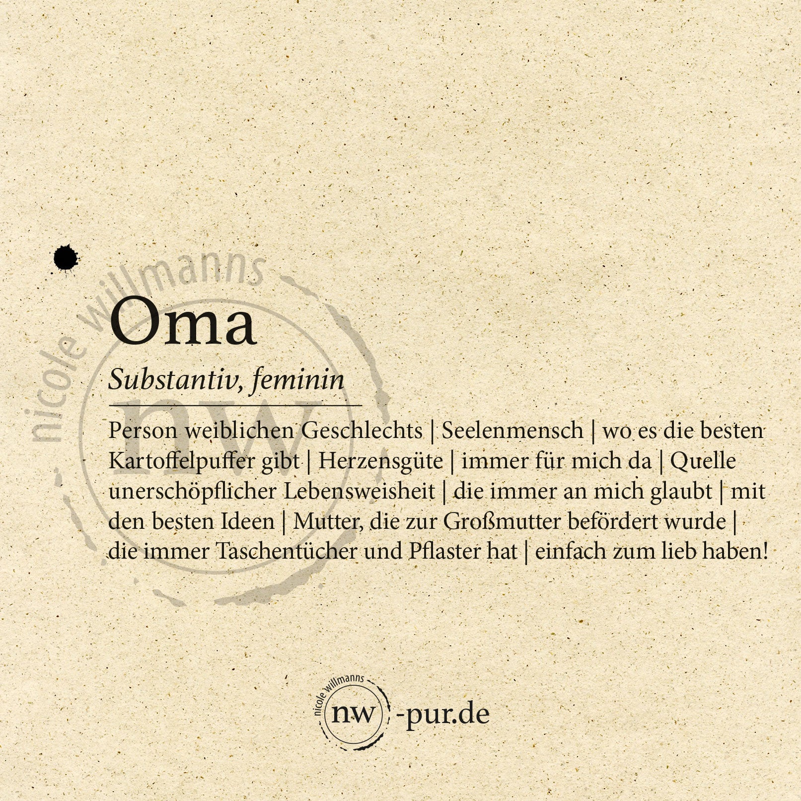 Postkarte "Oma"