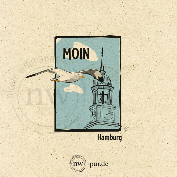Postkarte "Moin, Hamburg", Michel